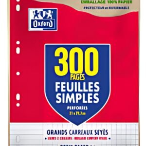 Oxford Feuilles simples perforées, A4, Seyès, Offre Spéciale
