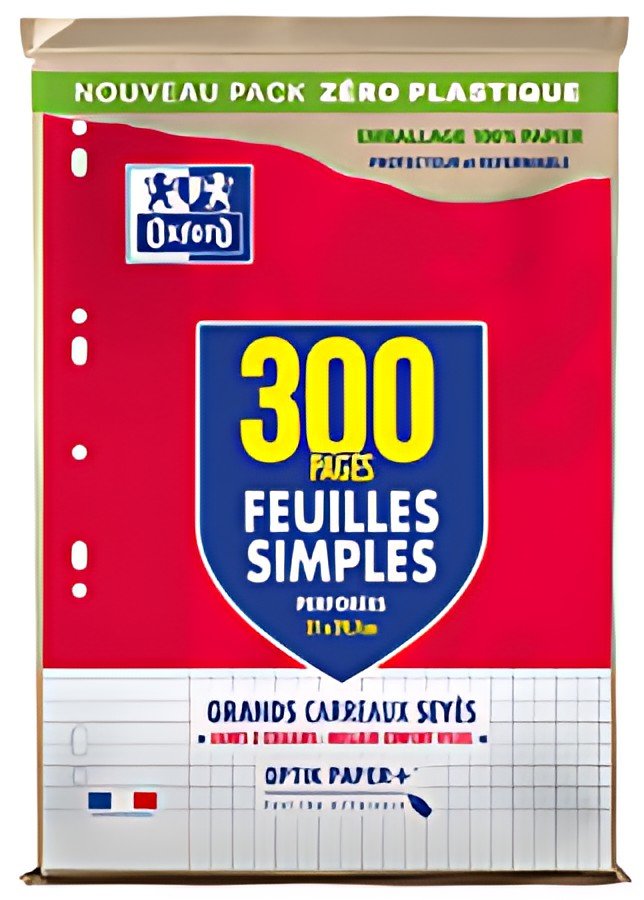 Oxford Feuilles simples perforées, A4, Seyès, Offre Spéciale