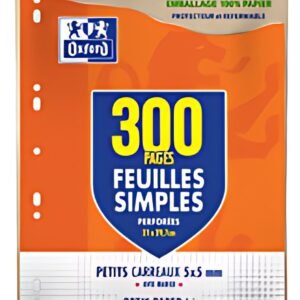 Oxford Feuilles simples perforées, A4, quadrillé, Offre