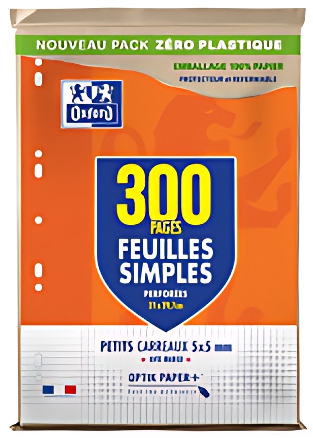 Oxford Feuilles simples perforées, A4, quadrillé, Offre