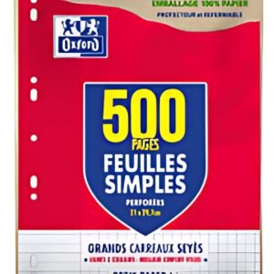 Oxford Feuilles simples perforées, A4, Seyès, MAXI PACK