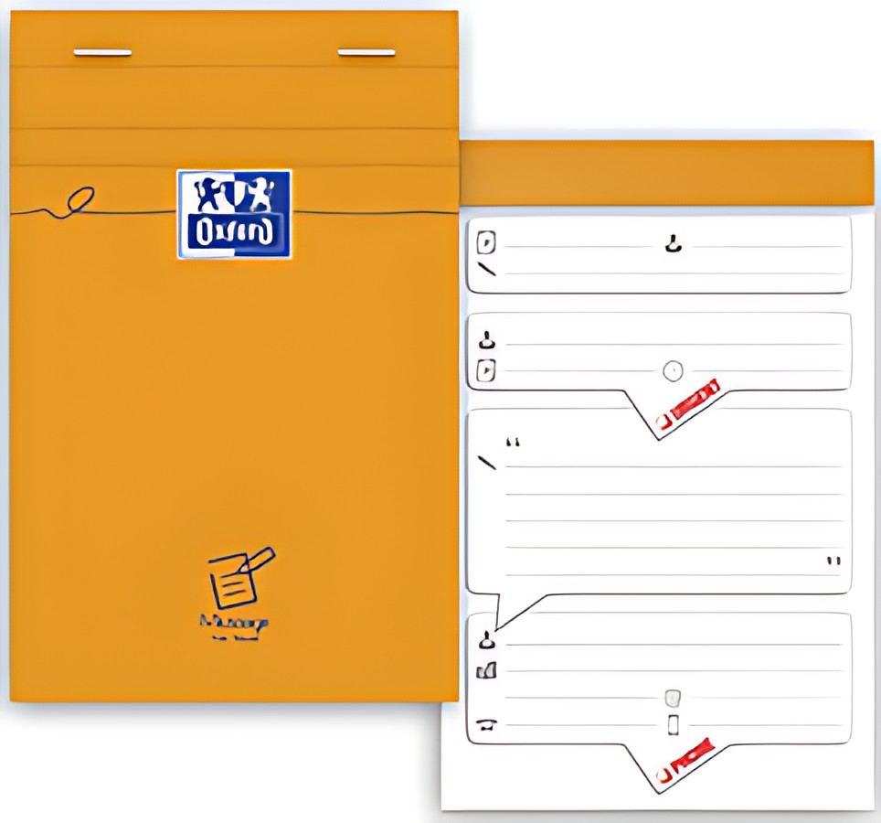 Oxford Bloc message agrafé, 110 x 170 mm, 80 feuilles