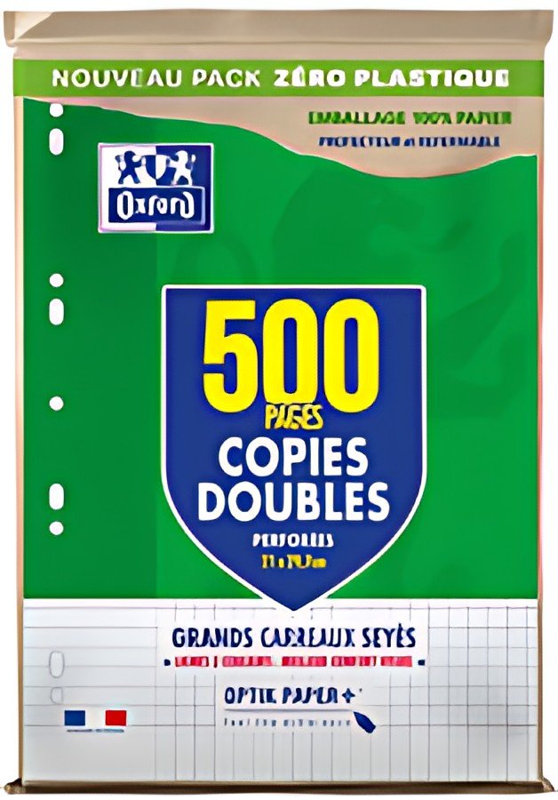 Oxford Copies doubles perforées, A4, Seyès, MAXI PACK