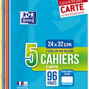 Oxford Cahier piqûre, 240 x 320 mm, Seyès, 96 pages,lot de 5