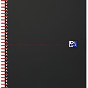 Oxford Cahier à spirale Black n' Red, A5, quadrillé, carton