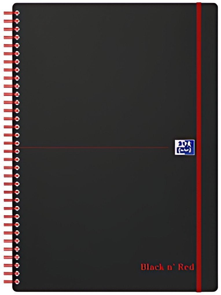 Oxford Cahier à spirale Black n' Red, A4, quadrillé, PP