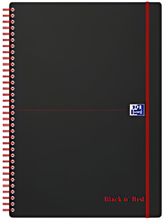 Oxford Cahier à spirale Black n' Red, A5, ligné, PP