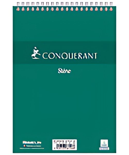 CONQUERANT SEPT Bloc sténo à spirale, A5, uni, 50 feuilles