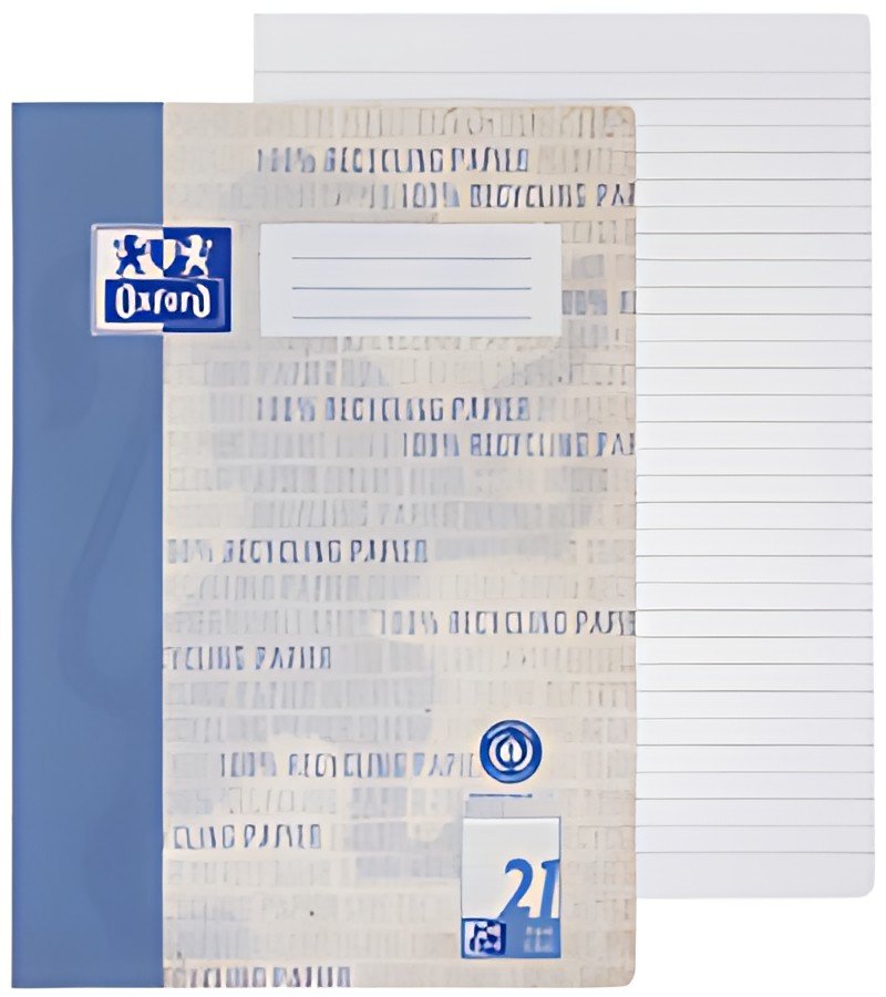Cahier Oxford "Recycling", DIN A4, 16 feuilles, règle 21