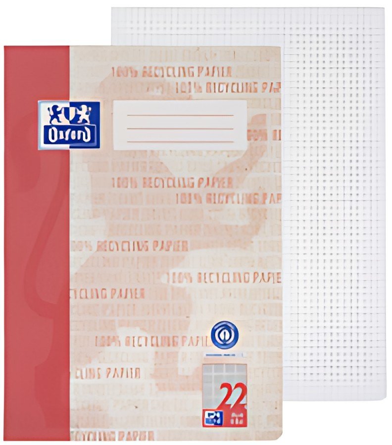 Cahier Oxford "Recycling", DIN A4, 16 feuilles, règle 22