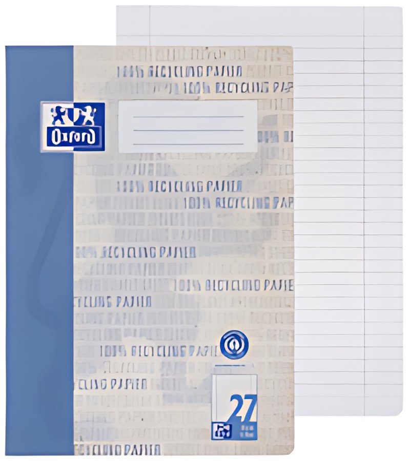 Cahier Oxford "Recycling", DIN A4, 16 feuilles, règle 27