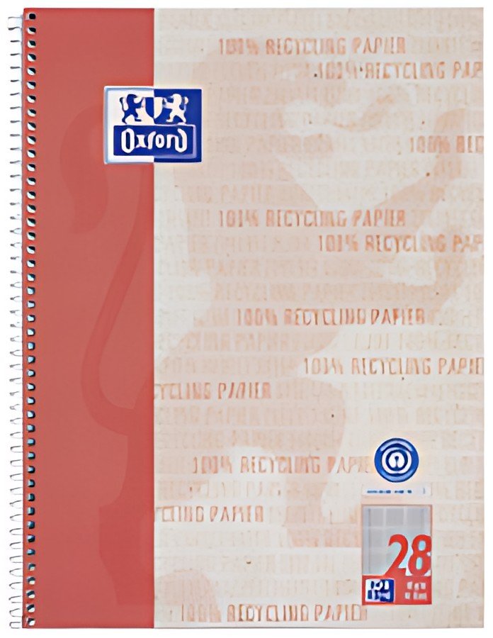 Bloc-notes Oxford College "Recycling", DIN A4+, 80 feuilles, quadrillées
