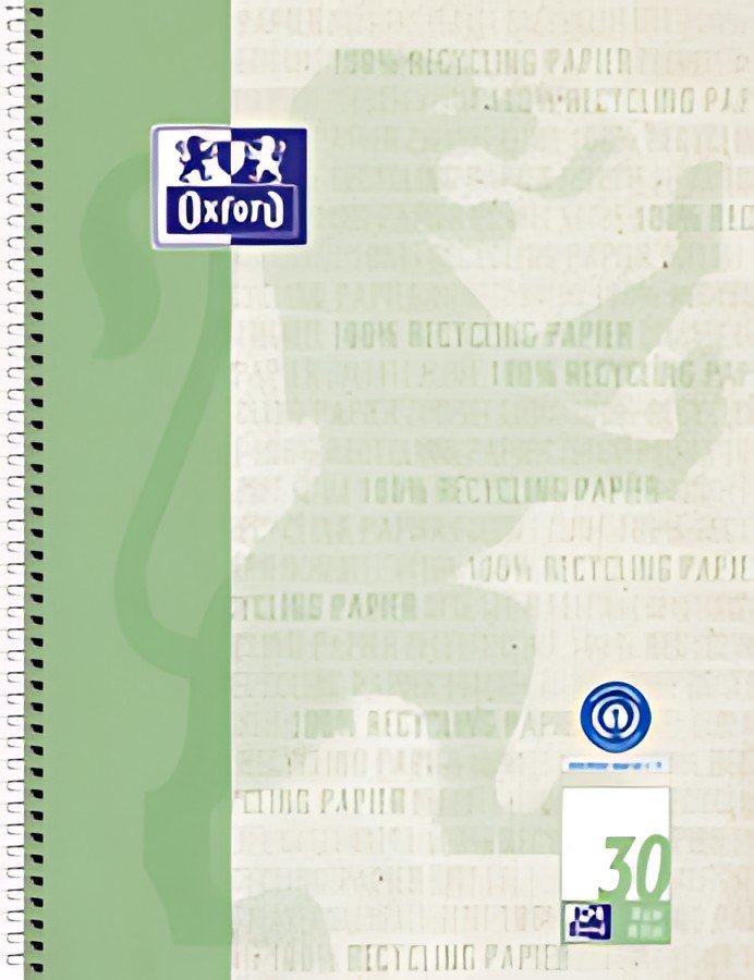 Bloc-notes Oxford College "Recycling", DIN A4+, 80 feuilles, vierge