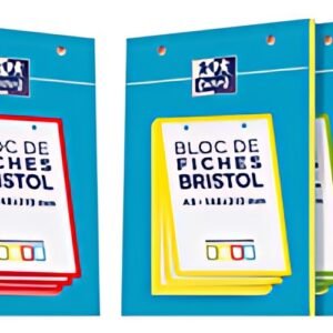 Oxford Bloc de fiches bristol, A5, quadrillé, blanc / vert