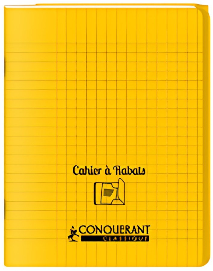 CONQUERANT CLASSIQUE Cahier à rabat 170 x 220 mm, jaune