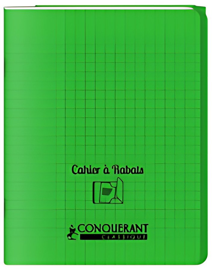 CONQUERANT CLASSIQUE Cahier à rabat 240 x 320 mm, vert