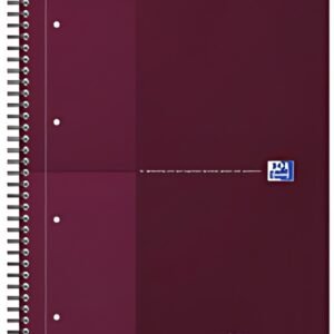 Oxford International Cahier NOTEBOOK, A4, ligné, rouge foncé