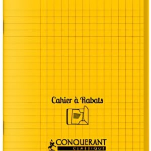 CONQUERANT CLASSIQUE Cahier à rabat 170 x 220 mm, jaune