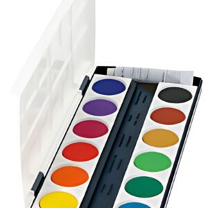 herlitz Pastilles de gouache ST12, 12 couleurs, en plastique