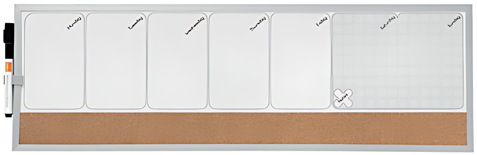 nobo Planning hebdomadaire combiné, tableau blanc/liège