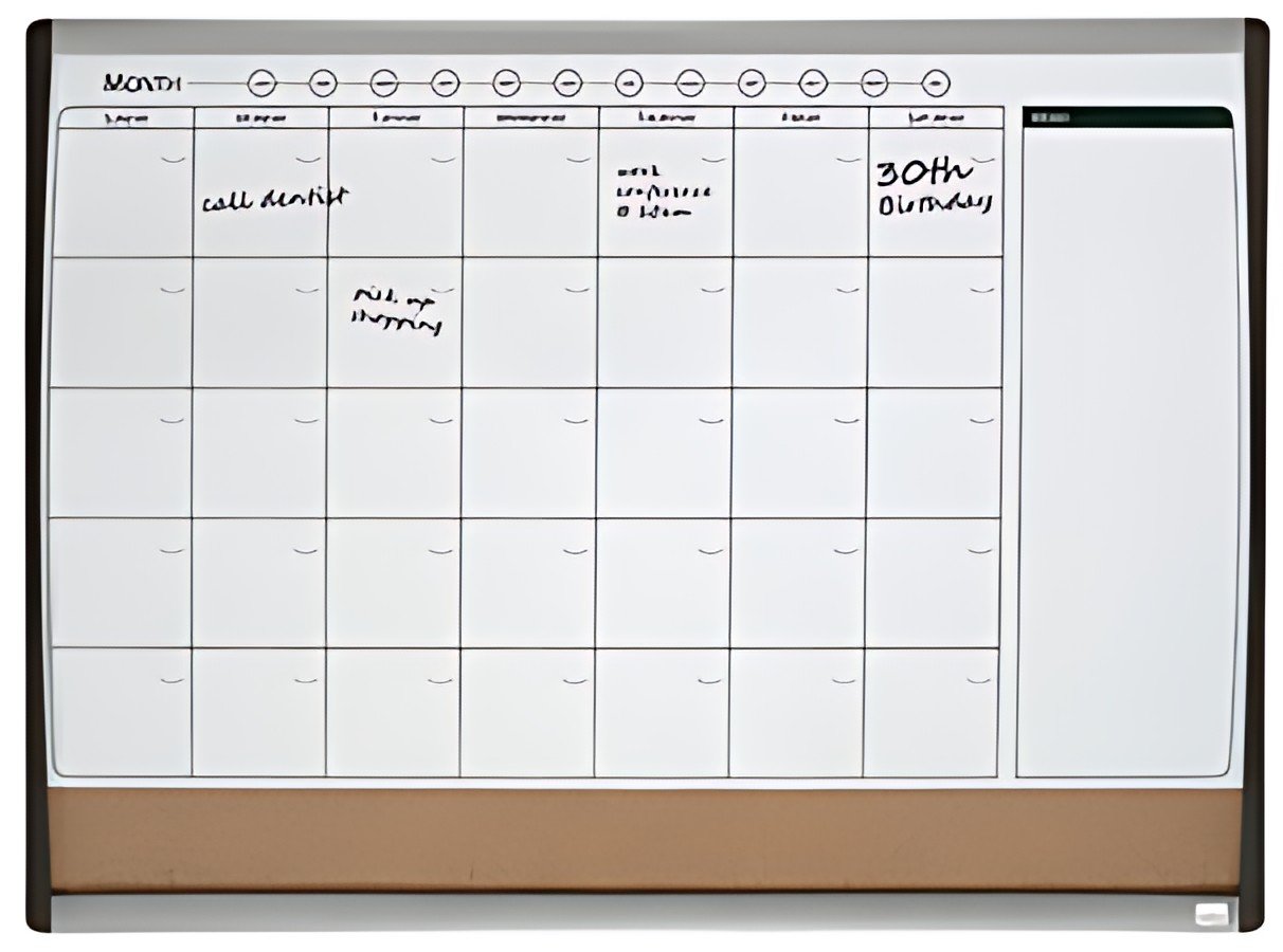 nobo Tableau combiné à grille de calendrier, (l)585x(H)430mm