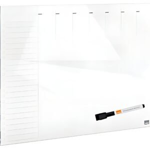 nobo Tableau blanc en verre planning hebdomadaire, blanc
