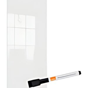 nobo Tableau blanc en verre/bloc-notes, (L)300 x (H)900 mm