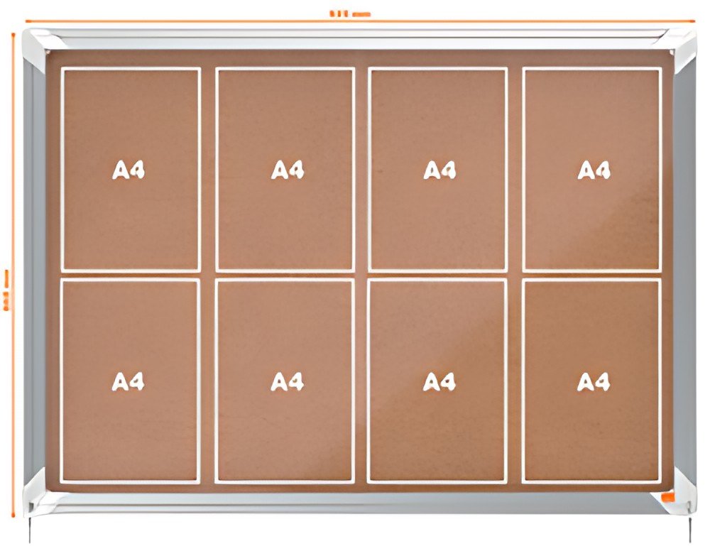 nobo Vitrine d'affichage Premium Plus, fond en liège, 8x A4