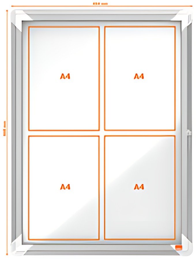 nobo Vitrine d'affichage Premium Plus, fond en métal, 4x A4