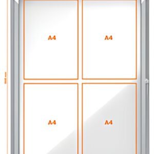 nobo Vitrine d'affichage Premium Plus, fond en métal, 4x A4