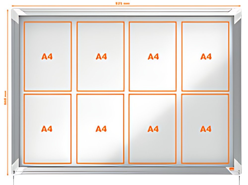 nobo Vitrine, porte coulissante, surface d'affichage en