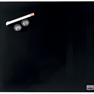 nobo Tableau magnétique en verre, (L)450 x (H)450 mm, noir
