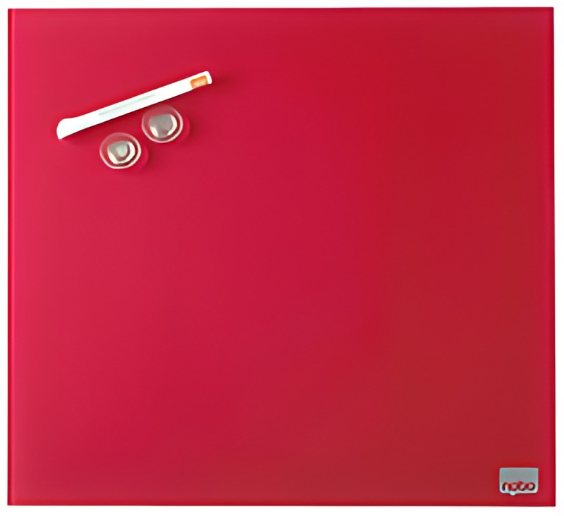 nobo Tableau magnétique en verre, (L)450 x (H)450 mm, rouge