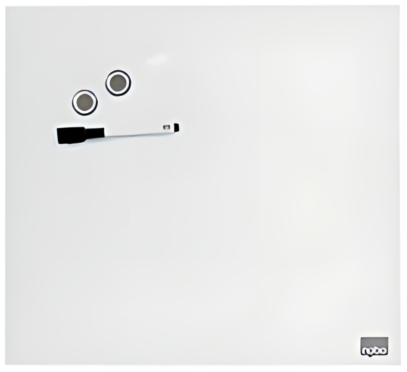 nobo Tableau magnétique en verre, (L)450 x (H)450 mm, blanc