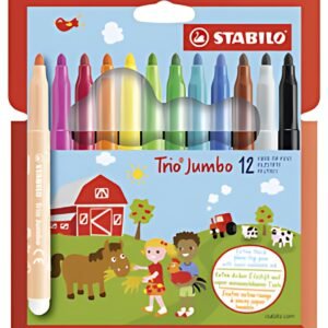 STABILO Feutre Trio Jumbo, étui en carton de 12