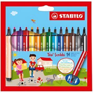 STABILO Feutre Trio Scribbi, étui en carton de 14