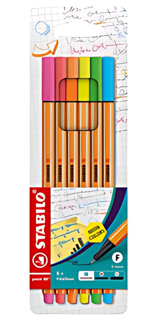 STABILO Feutre à pointe fine point 88, étui carton de 6