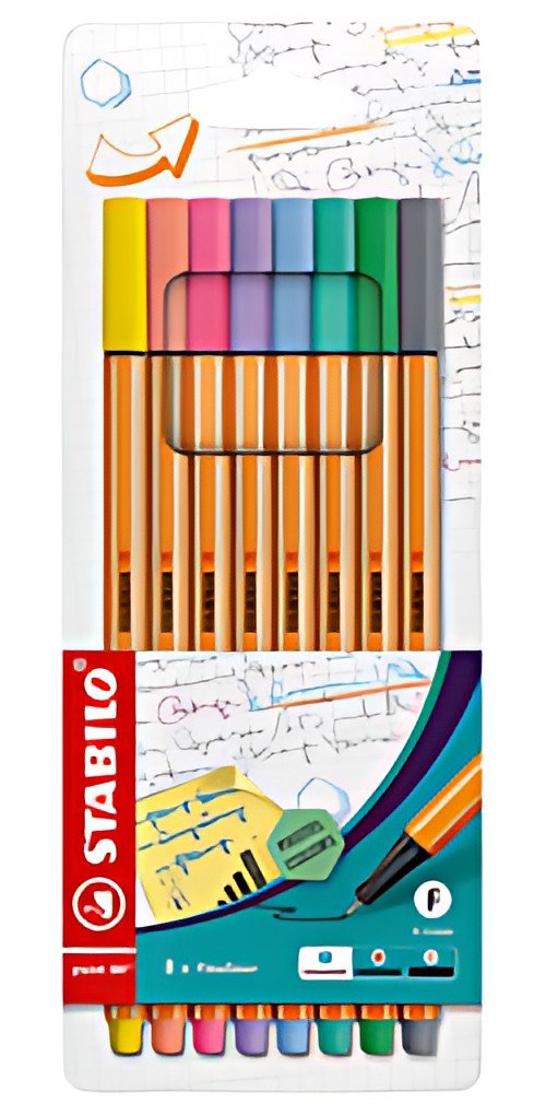 STABILO Feutre à pointe fine point 88, étui carton de 8