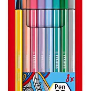 STABILO Feutre Pen 68 PASTEL, étui en carton de 8