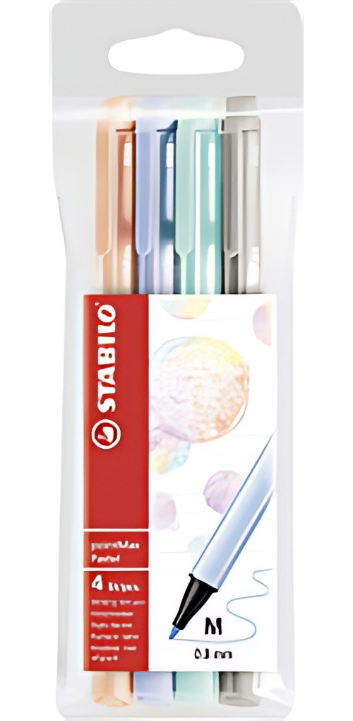 STABILO Stylo-feutre pointMax, étui plastique de 4, Pastell