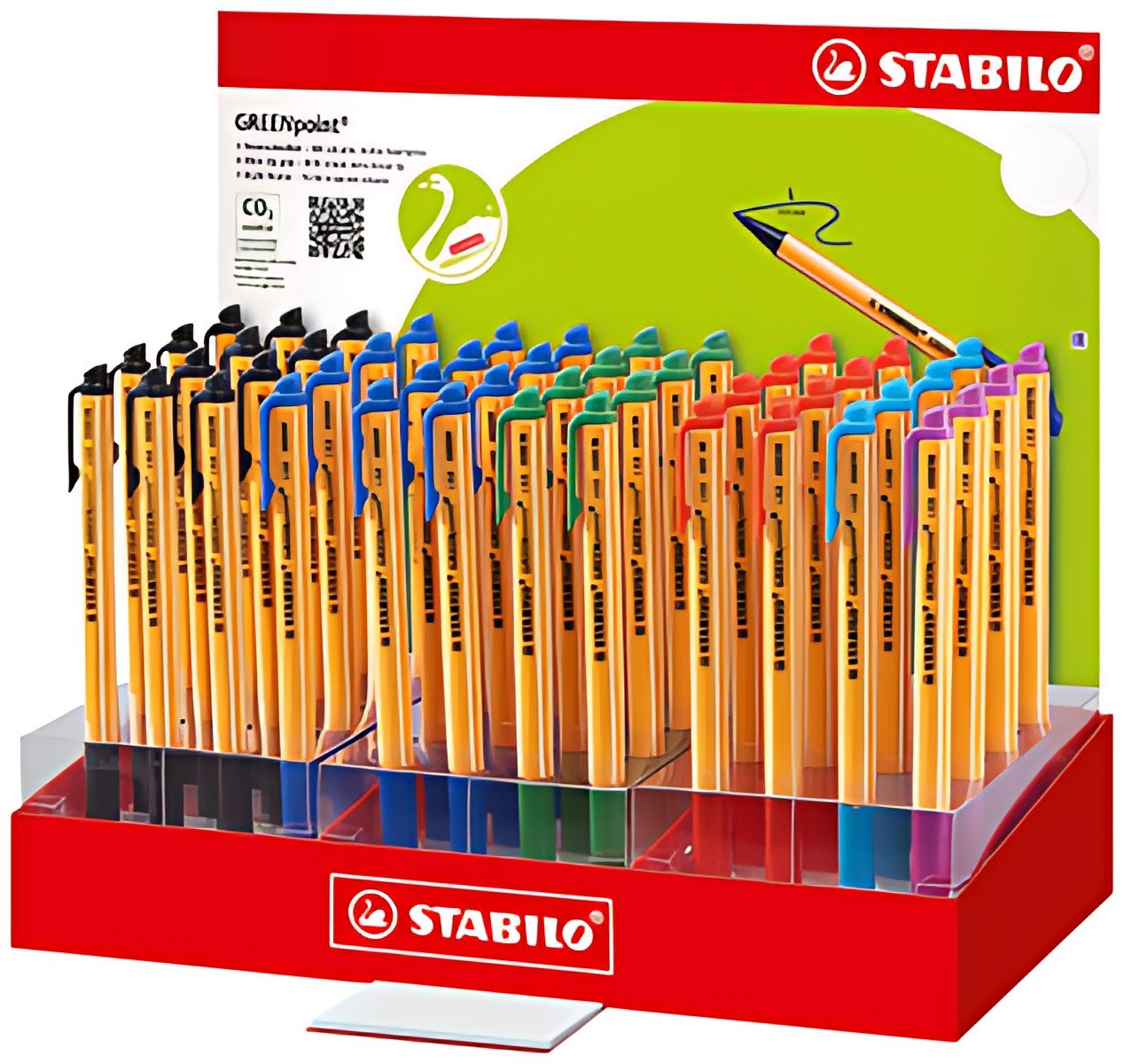 STABILO Feutre GREENpoint, présentoir en carton de 48
