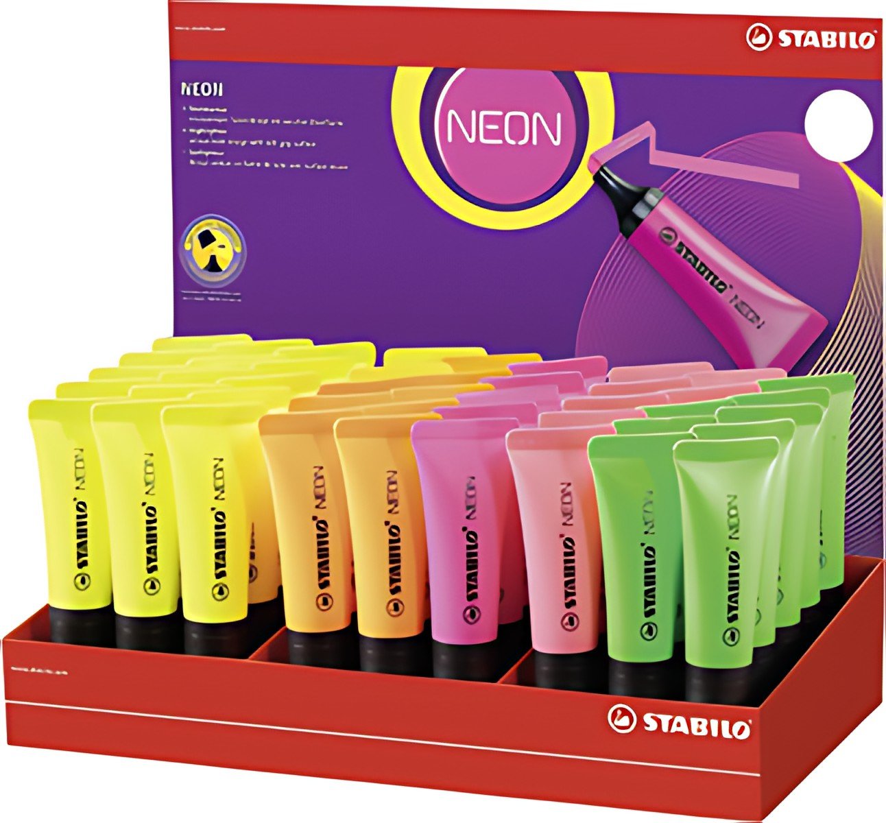 STABILO Surligneur NEON, présentoir de 45