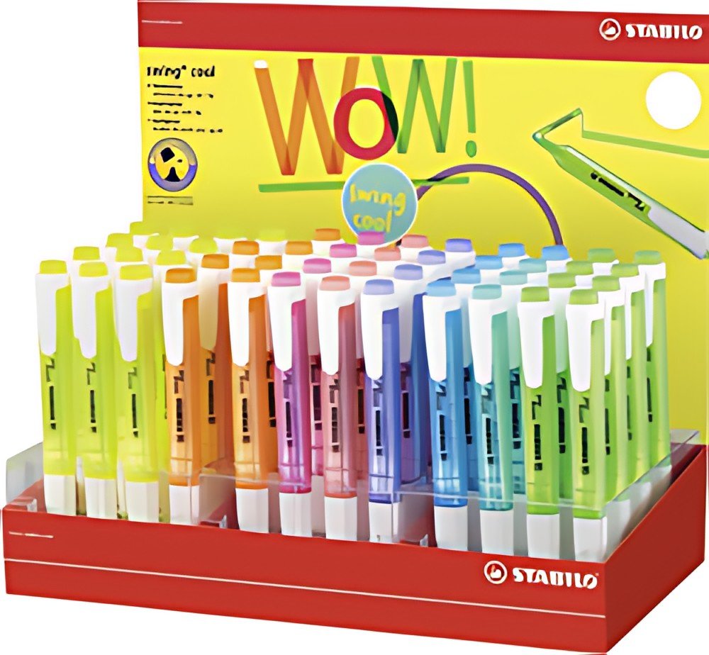 STABILO Surligneurs swing cool, présentoir en carton de 48
