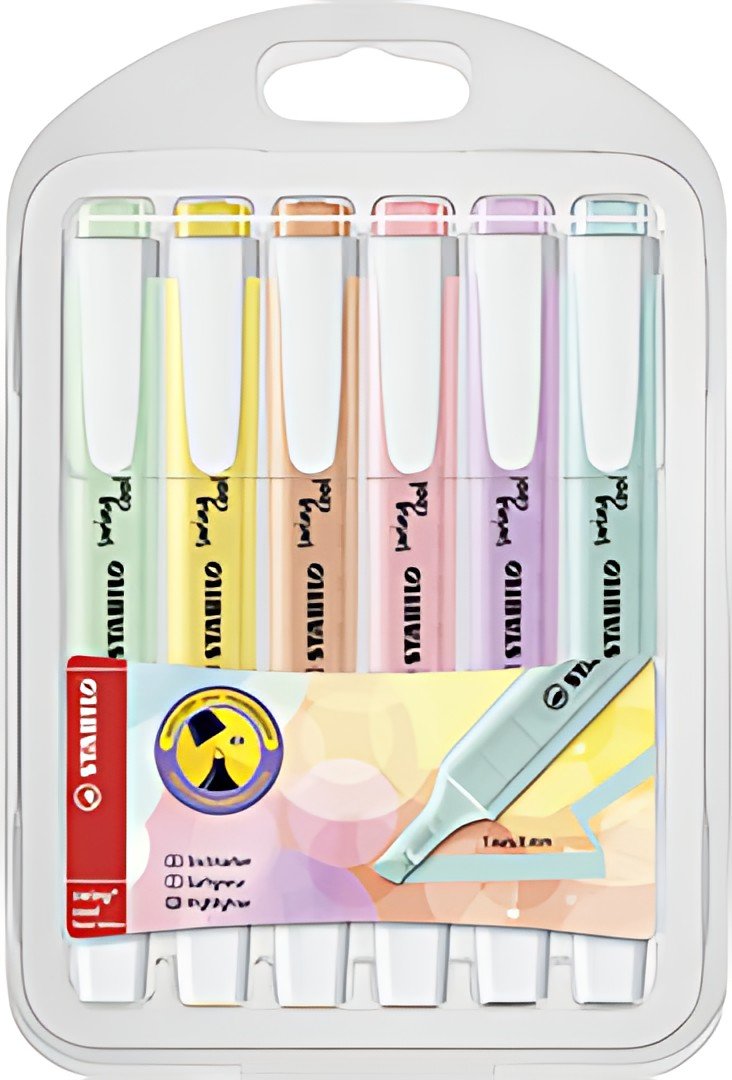 STABILO Surligneur swing cool Pastel Edition, étui PET de 6
