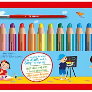 STABILO Crayon multi-talents woody 3 en 1, étui carton de 18