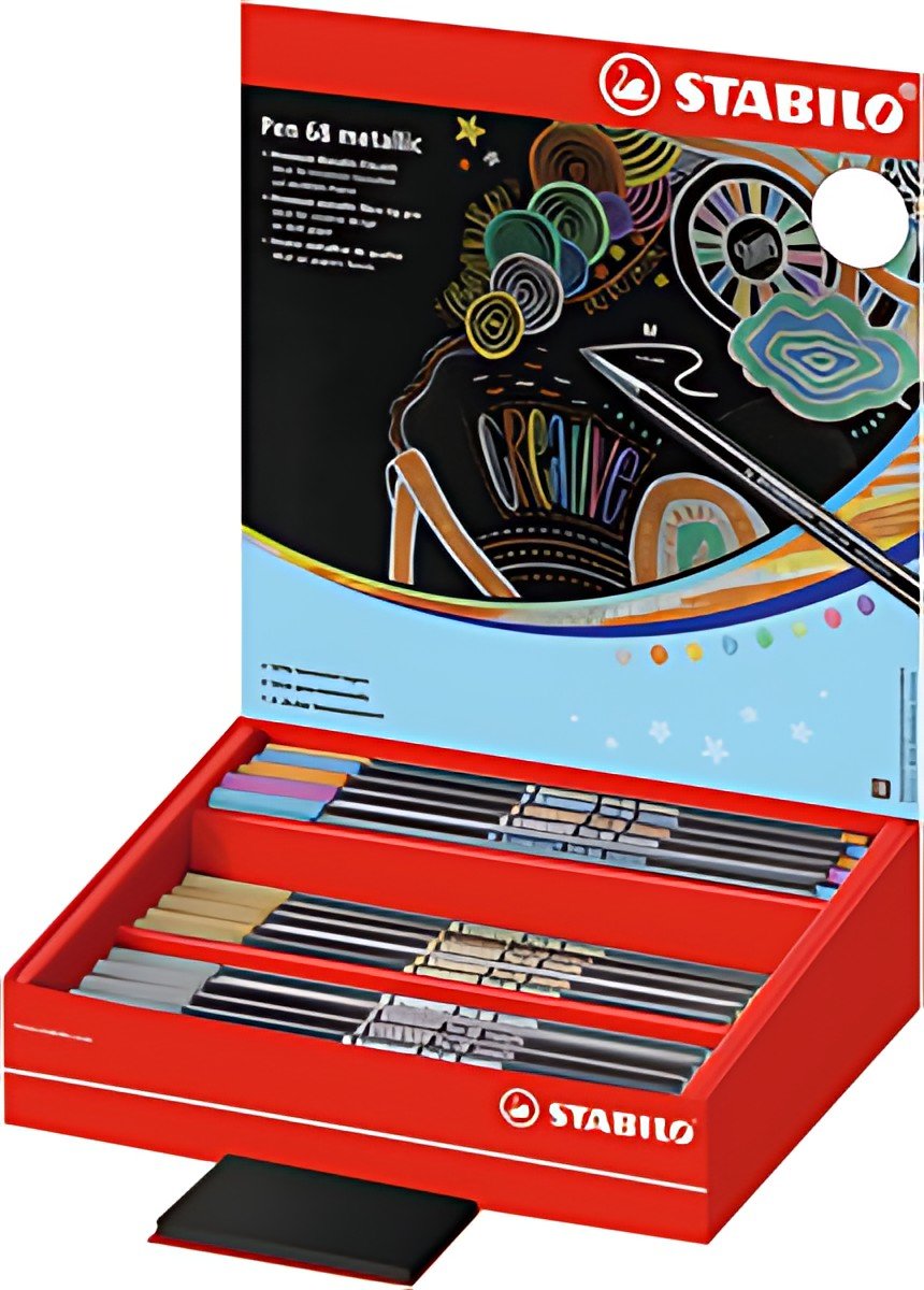 STABILO Feutre Pen 68 metallic, présentoir de 60