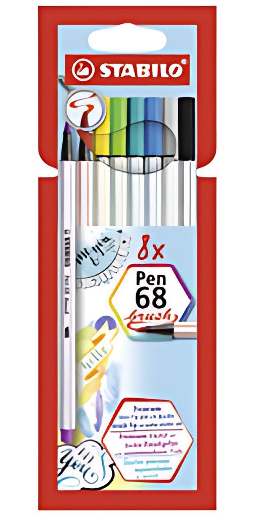 STABILO Feutre pinceau Pen 68 brush, étui en carton de 8
