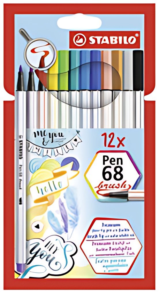STABILO Feutre pinceau Pen 68 brush, étui en carton de 12