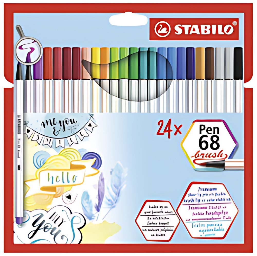 STABILO Feutre pinceau Pen 68 brush, étui en carton de 24