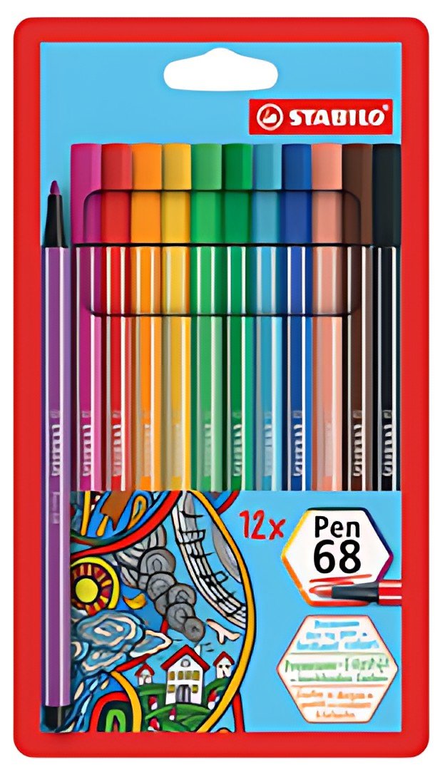 STABILO Feutre Pen 68, étui en carton de 12